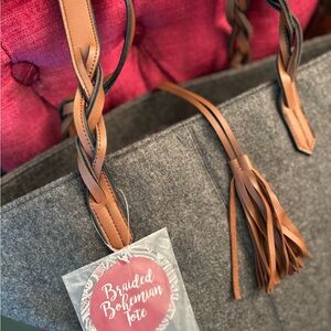 Bohemian Tote Bag - Gray and Tan